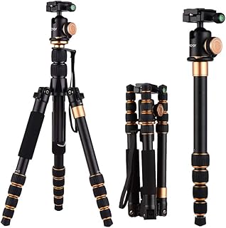 Trépied pliable professionnel andoer qz-278 avec rotule en aluminium pour canon, nikon, sony