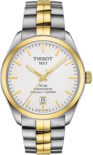 Montre automatique pour homme br 100 avec cadran argenté t101.408.22.031.00 argent