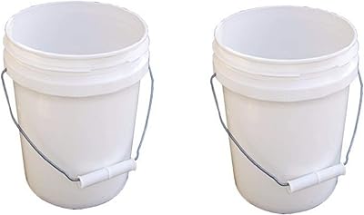 Encore plastics 10128 seau en plastique industriel blanc avec poignée, 1 gallon, paquet