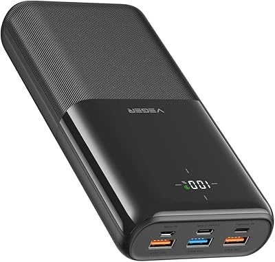 Chargeur de banque d'alimentation portable veger 30000mah, 22,5w qc 3.0 pd 20w usb