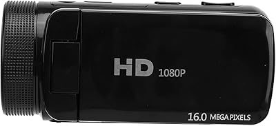Caméra vlogging, caméra vidéo 1080p objectif grand angle 0,45x 16mp écran rabattable 2,4