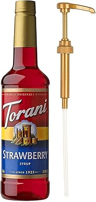 Sirop torani - 1 x fraise 750 ml + 1 x pompe à