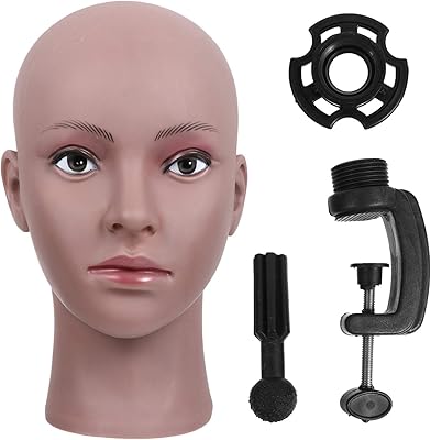 Tête de mannequin lorrose, tête de mannequin femme avec support cosmétique professionnel