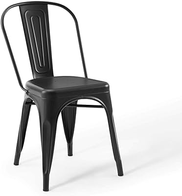 Lani chaise empilable industrielle moderne en métal pour intérieur et extérieur pour la maison,