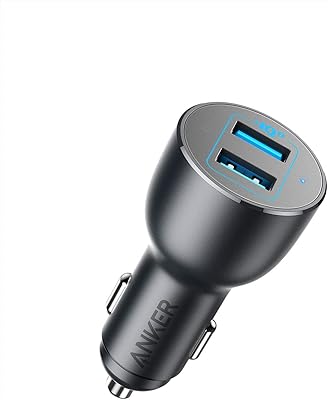 Chargeur de voiture anker, adaptateur de chargeur de voiture double usb 36 w