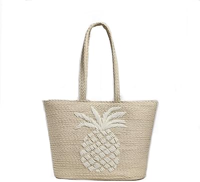 Sac shopping de plage en paille d'ananas fait main