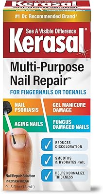Solution de réparation d'ongles polyvalente kerasal pour ongles altérés et endommagés, 0,5 once