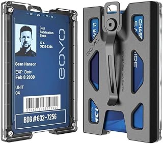 Porte-carte d'identité/portefeuille durable avec clip en métal et 4 emplacements pour cartes
