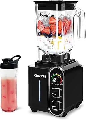 Mélangeur de smoothie krindi avec bol 1800w et 1,5l, mélangeur commercial haute vitesse