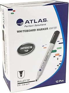 Marqueur effaçable à sec atlas, marqueur pour tableau blanc à faible odeur
