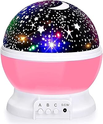 Veilleuses pour enfants projecteur d'étoiles de lune rotatif à 360 degrés