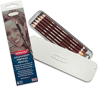Crayons de couleur derwent, crayons de couleur doux, tons chair, dessin, art, boîte
