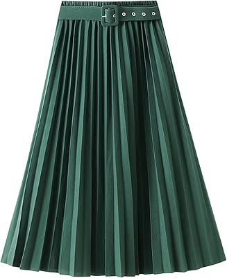 Jupe longue plissée taille haute pour femme, ligne a, noire, swing night out