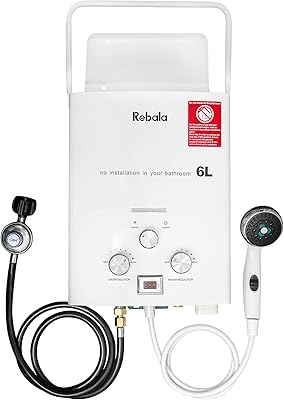 Chauffe-eau portable ripala 6l chauffe-eau sans réservoir 132 gpm avec affichage