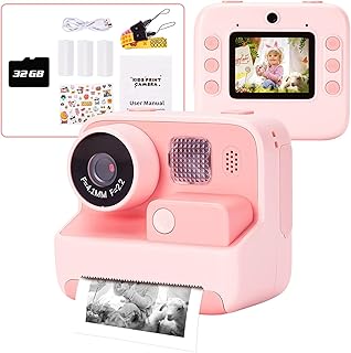 Appareil photo pour enfants, appareil photo à impression instantanée avec carte de 32