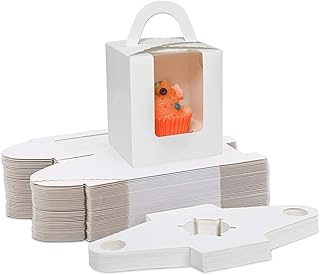 20 supports à cupcakes simples blancs avec fenêtre et inserts pour emballage