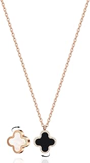 Collier trèfle à quatre feuilles pour femme, pendentif porte-bonheur à 4 feuilles