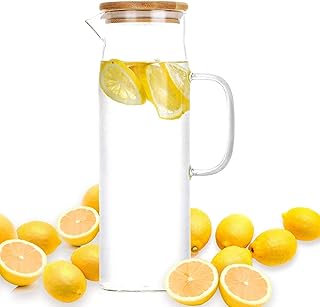 Théière en verre automatique avec couvercle et bec verseur en bambou (1,5 l)