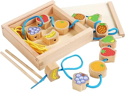 Perles de cravate pour tout-petits jouet en bois montessori jouets à