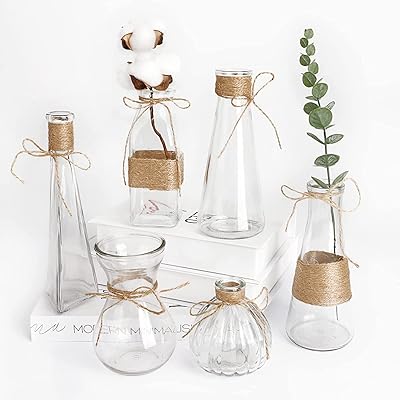 Mini vases en verre jafest, 5 pièces décorations de mariage, petits vases