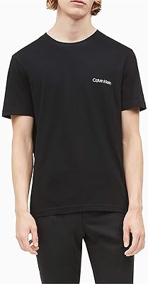 T-shirt en coton avec logo sur la poitrine calvin klein pour hommes