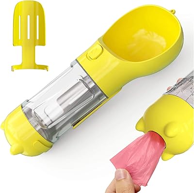 Bouteille d'eau portable pour chien avec distributeur de sacs à déchets et pelle