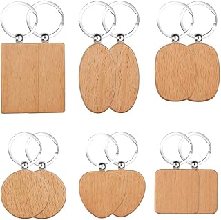 12 pièces porte-clés en bois avec porte-clés en métal bricolage porte-clés en bois vierge, porte-clés en bois personnalisés créatif rétro bricolage décoration de voiture. Diaytar Sénégal : Innovation digitale et prix attractifs