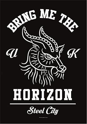 Drapeau de chèvre heart rock original bring me the horizon, tissu, multicolore, 110