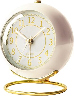 Réveil de bureau avec lumière, silencieux sans minuterie, petite horloge de table