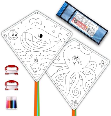 Kit de cerf-volant diy colorful life menthe pour enfants kit de fabrication de cerf-volant décorer et colorier le kit de fête de cerf-volant, kit de cerf-volant couleur blanc, blanc. Diaytar : Votre shopping, nos meilleurs prix