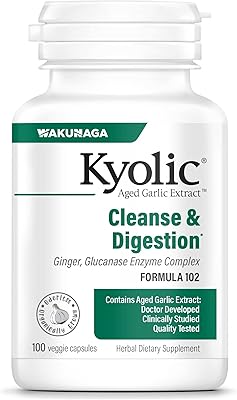 Extrait d'ail vieilli kyolique, formule nettoyante et digestive candida 102, 100 gélules végétales
