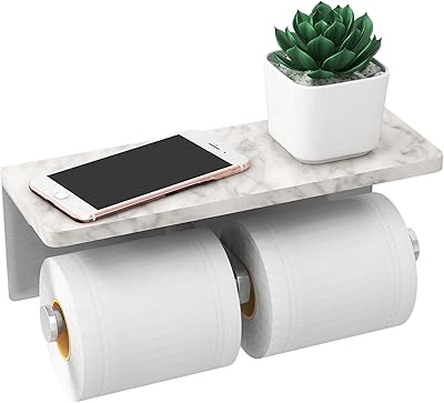 Porte-papier toilette en nickel brossé avec étagère, nouveau porte-papier toilette double amélioré