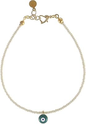 Bracelet de cheville court plaqué or pour femme - ee3537efctes, taille unique, verre