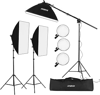 Andoer studio photographie vidéo softbox kit d'éclairage led comprenant 20 *