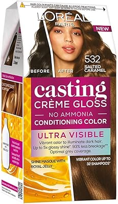 L'oréal paris casting crème gloss teinture capillaire ultra visible sans ammoniaque, châtain clair