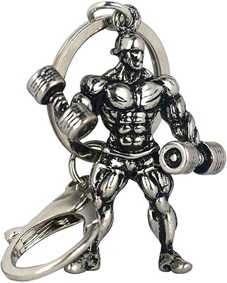 Porte-clés strong man bodybuilder fitness gym, noir, s
