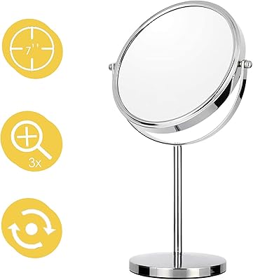 Miroir de maquillage de table double face de 7 pouces avec miroir