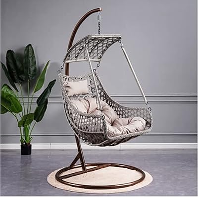 Blue river mobilier d'intérieur et d'extérieur chaise suspendue confortable en osier (oreiller aléatoire), marron et gris, designs pour chaque maison moderne (400) (gris). Diaytar : Faites des achats intelligents en quelques clics