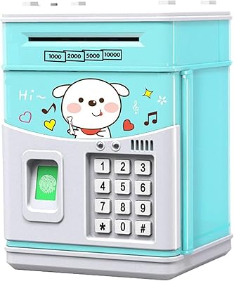 Une petite tirelire électronique avec un mot de passe qui simule une empreinte
