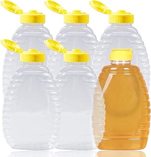 Bouteilles de miel en plastique, paquet de 6 bouteilles de miel vides compressibles