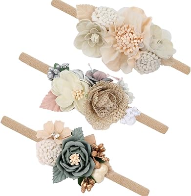 Bandeau en nylon à motif floral pour bébés filles - bande élastique faite