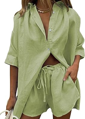 Ensemble de vêtements deux pièces pour femme, chemises et shorts à manches courtes