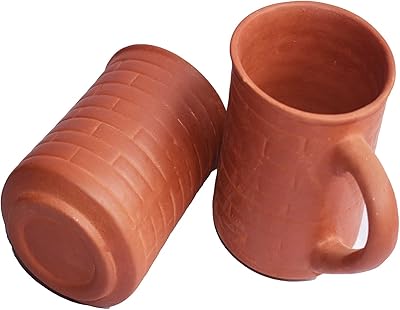 Tasse à thé et à café en argile brune (lot de 2)