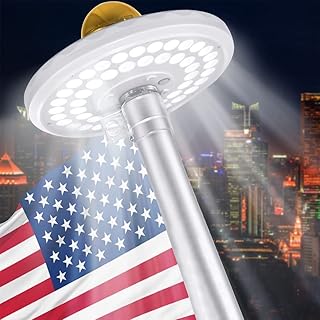 Boupower lampe solaire pour mât de drapeau, 48 led super lumineuses pour extérieur