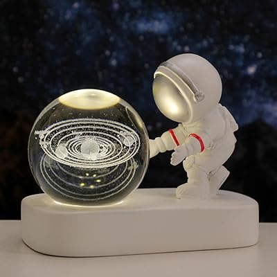 Veilleuse boule de cristal 3d goodrun avec base led design astronaute