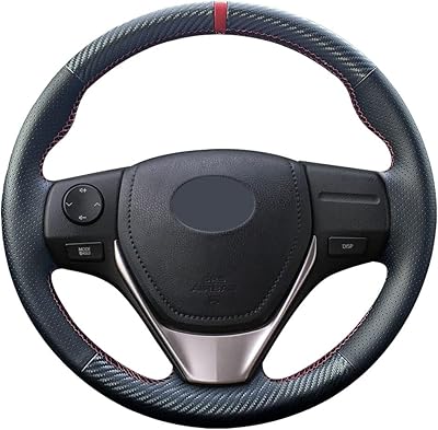 Couvre-volant personnalisé ingsia en fibre de carbone cuir microfibre cousu main pour toyota