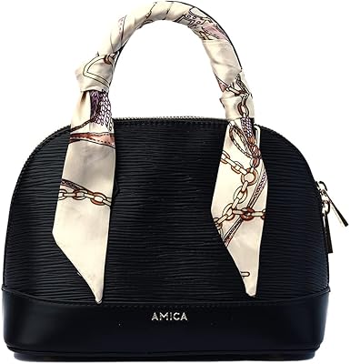 Petit sac à bandoulière en cuir en forme de dôme amika pour femme