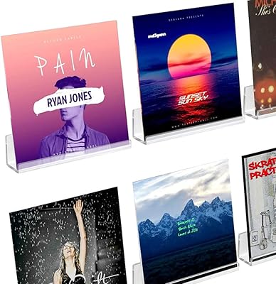 6 pièces support de disque mural en vinyle transparent, support de disque d'album