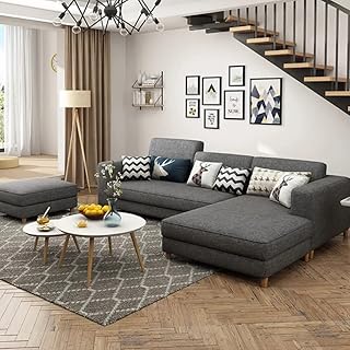 Ensemble de canapé d'angle au design simple et moderne de type scandinave