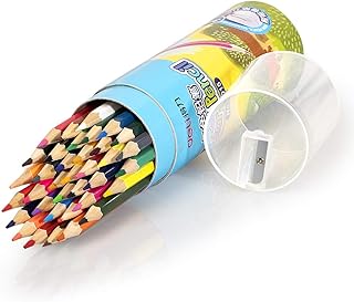Crayons de couleur deli avec taille-crayon intégré dans le capuchon du tube